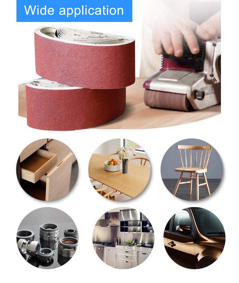 SHUTTLE GENIUS 3 x 24 Sanding Belt, 80 Grit Aluminum Oxide Sanding Belts, Sandpaper Belt For Belt Sander 3x24,18 Pack(3x24 Inch, 80 Grit) - Image 4